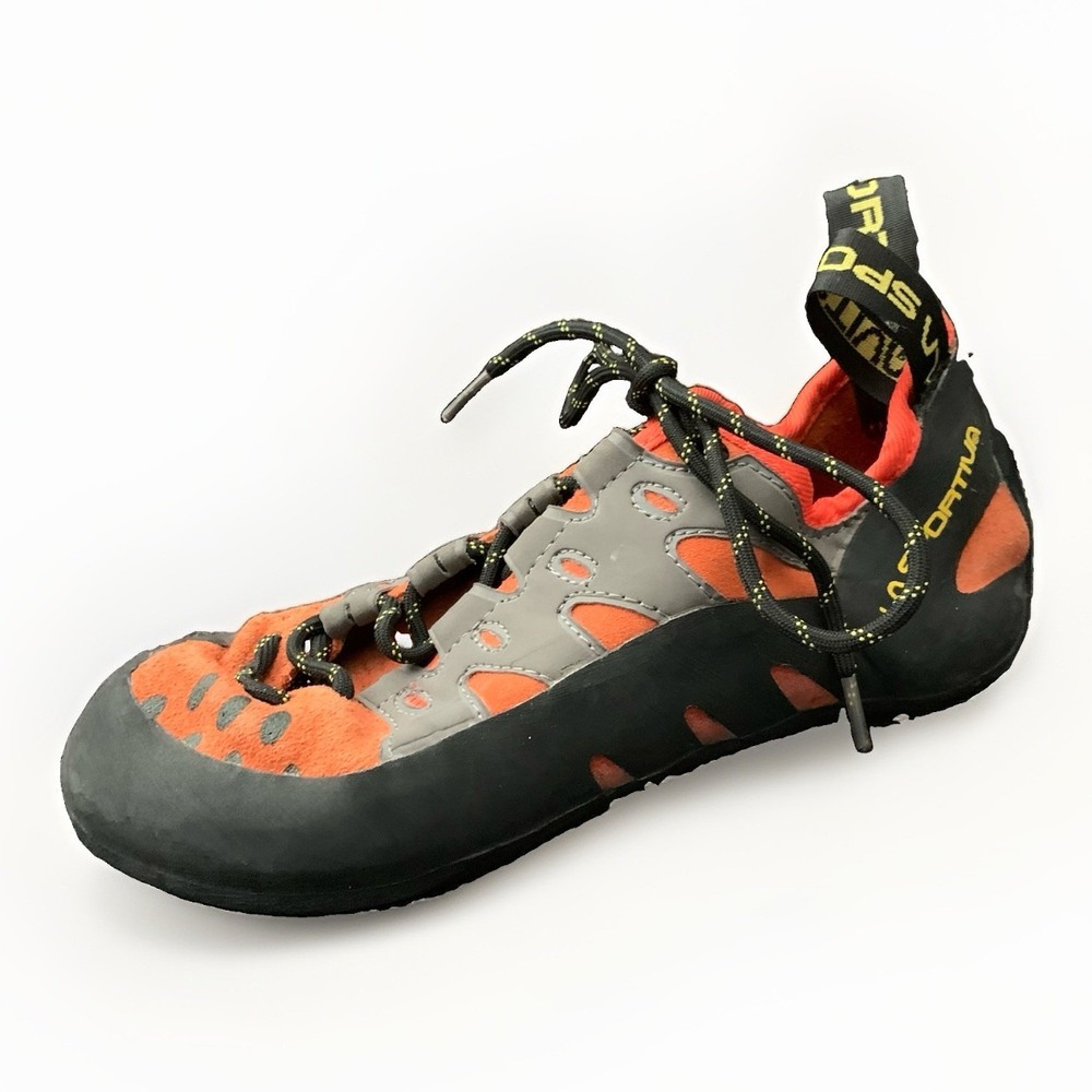 La Sportiva Tarantulace Rock Climbing Shoes Mens Orange Leather 7.5 40